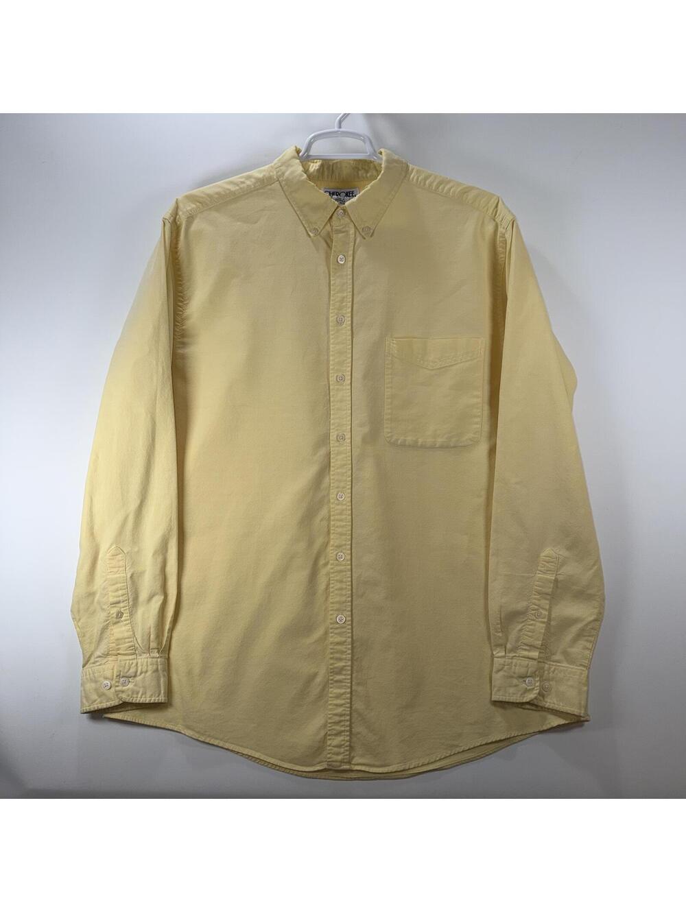 Cherokee Butter Yellow 100% Cotton Button Down - XLT